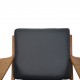 Hans Wegner GE290 chair in oak and black leather 1980s