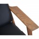 Hans Wegner GE290 chair in oak and black leather 1980s