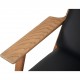 Hans Wegner GE290 chair in oak and black leather 1980s