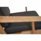 Hans Wegner GE290 chair in oak and black leather 1980s