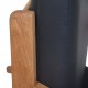 Hans Wegner GE290 chair in oak and black leather 1980s
