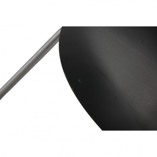 Sæt med 4 sorte Arne Jacobsen Syver stole