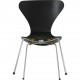 Sæt med 4 sorte Arne Jacobsen Syver stole