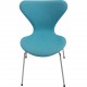Sæt med 6 Arne Jacobsen Syver stole i blåt stof