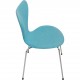 Sæt med 6 Arne Jacobsen Syver stole i blåt stof