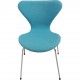 Sæt med 6 Arne Jacobsen Syver stole i blåt stof