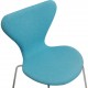 Sæt med 6 Arne Jacobsen Syver stole i blåt stof