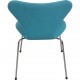 Sæt med 6 Arne Jacobsen Syver stole i blåt stof