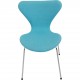 Sæt med 6 Arne Jacobsen Syver stole i blåt stof
