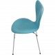 Sæt med 6 Arne Jacobsen Syver stole i blåt stof