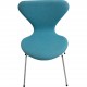 Sæt med 6 Arne Jacobsen Syver stole i blåt stof