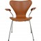 Arne Jacobsen vintage Syver stol 3207 nybetrukket i Cognac Classic læder