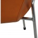 Arne Jacobsen vintage Syver stol 3207 nybetrukket i Cognac Classic læder