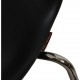 Sæt med 6 Arne Jacobsen Syver stole i sort Essential læder