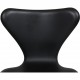 Sæt med 6 Arne Jacobsen Syver stole i sort Essential læder