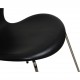 Sæt med 6 Arne Jacobsen Syver stole i sort Essential læder