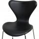 Sæt med 6 Arne Jacobsen Syver stole i sort Essential læder