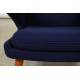 Hans Wegner papa bear chair in blue fabric