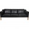 Børge Mogensen 2213 3-personers sofa i sort læder