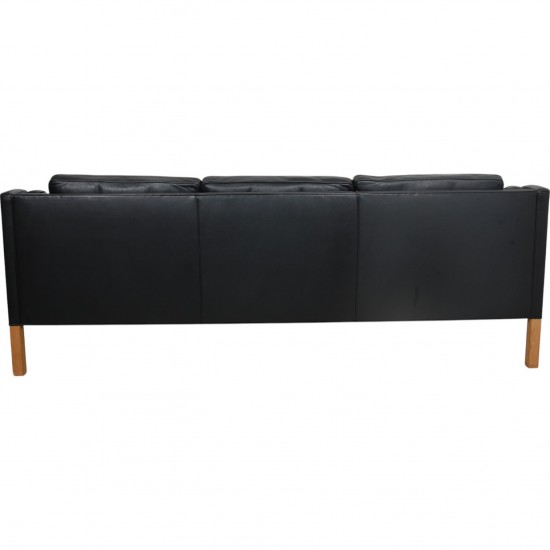 Børge Mogensen 2213 3-personers sofa i sort læder