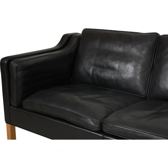 Børge Mogensen 2213 3-personers sofa i sort læder