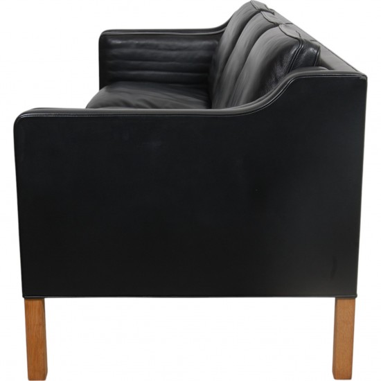 Børge Mogensen 2213 3-personers sofa i sort læder