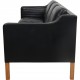 Børge Mogensen 2213 3-personers sofa i sort læder
