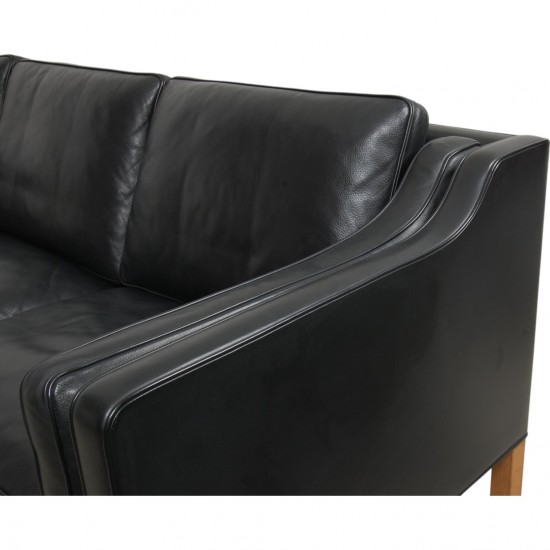 Børge Mogensen 2213 3-personers sofa i sort læder