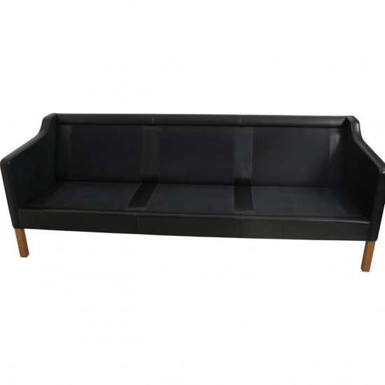 Børge Mogensen 2213 3-personers sofa i sort læder