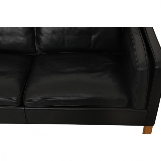 Børge Mogensen 2213 3-personers sofa i sort læder