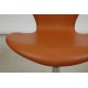 Arne Jacobsen Seven office chair model 3117 reupholstered in leather