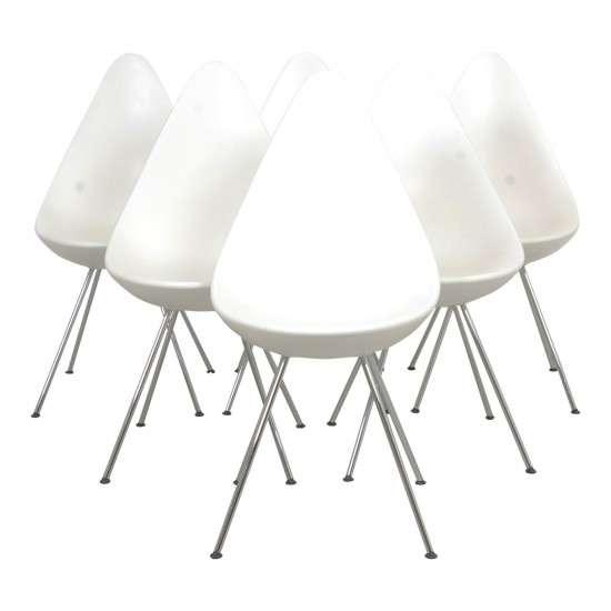 Sæt Arne Jacobsen Dråbe stole (6)