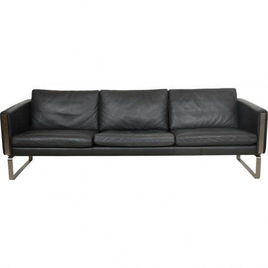 Hans Wegner CH-103 3.seater sofa in grey leather