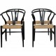 Sæt med 4 sorte Hans Wegner CH24 stole