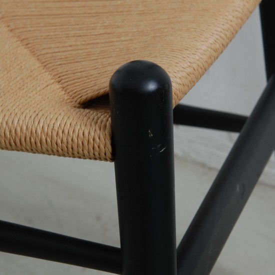 Sæt med 4 sorte Hans Wegner CH24 stole