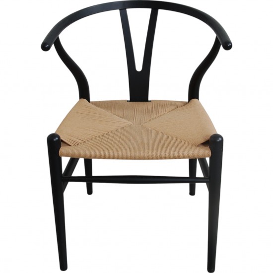 Sæt med 4 sorte Hans Wegner CH24 stole