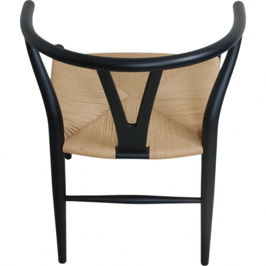 Sæt med 4 sorte Hans Wegner CH24 stole