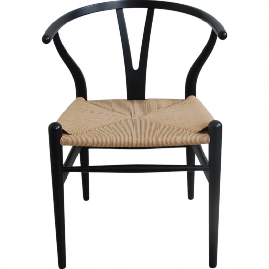 Sæt med 4 sorte Hans Wegner CH24 stole