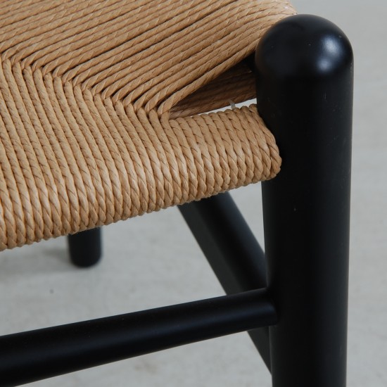 Sæt med 4 sorte Hans Wegner CH24 stole