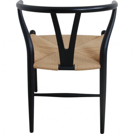 Sæt med 4 sorte Hans Wegner CH24 stole
