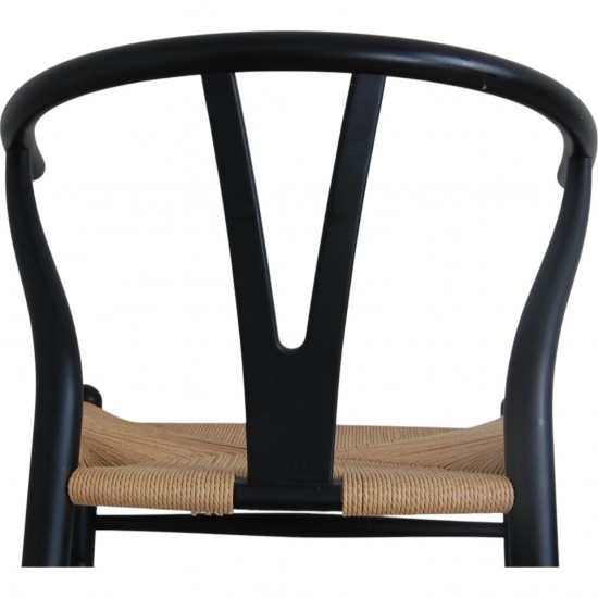 Sæt med 4 sorte Hans Wegner CH24 stole