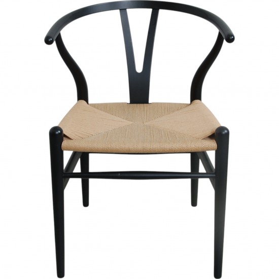 Sæt med 4 sorte Hans Wegner CH24 stole