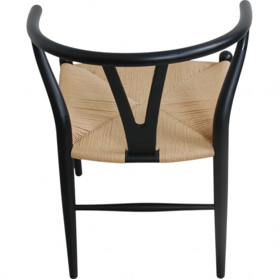 Sæt med 4 sorte Hans Wegner CH24 stole
