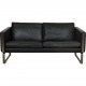 Hans Wegner CH-103 2-personers sofa i gråt læder