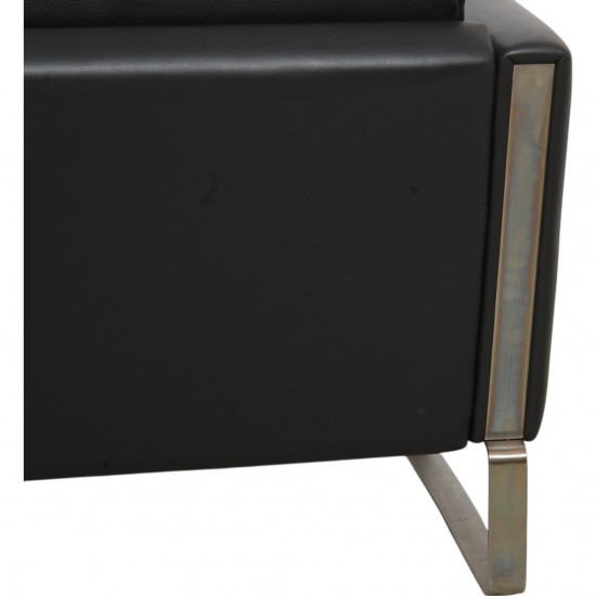 Hans Wegner CH-103 2-personers sofa i gråt læder