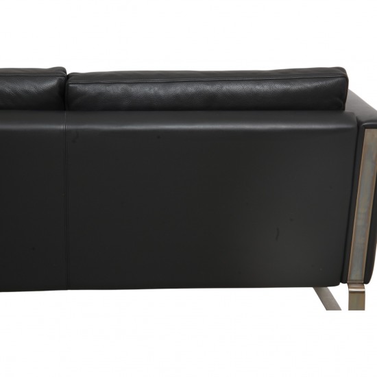 Hans Wegner CH-103 2-personers sofa i gråt læder