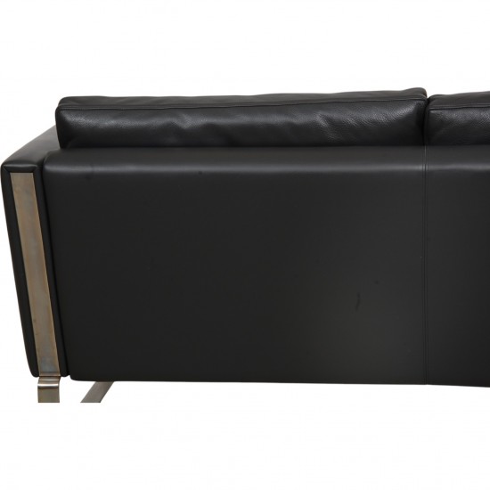 Hans Wegner CH-103 2-personers sofa i gråt læder