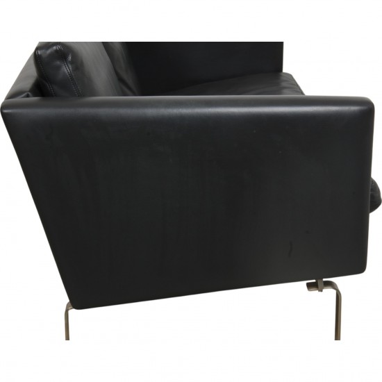 Hans Wegner CH-103 2-personers sofa i gråt læder