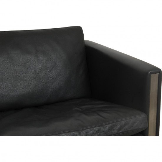 Hans Wegner CH-103 2-personers sofa i gråt læder