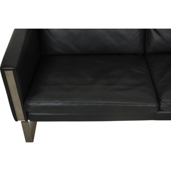 Hans Wegner CH-103 2-personers sofa i gråt læder